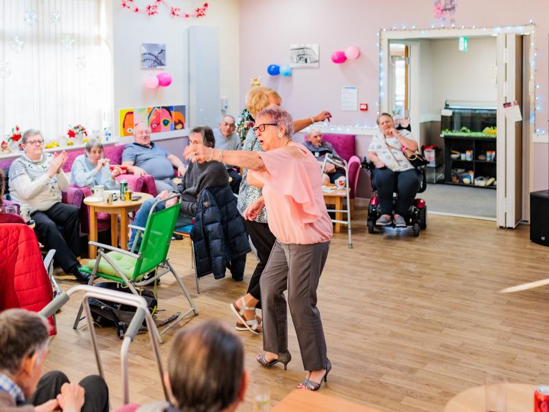 Two people dancing