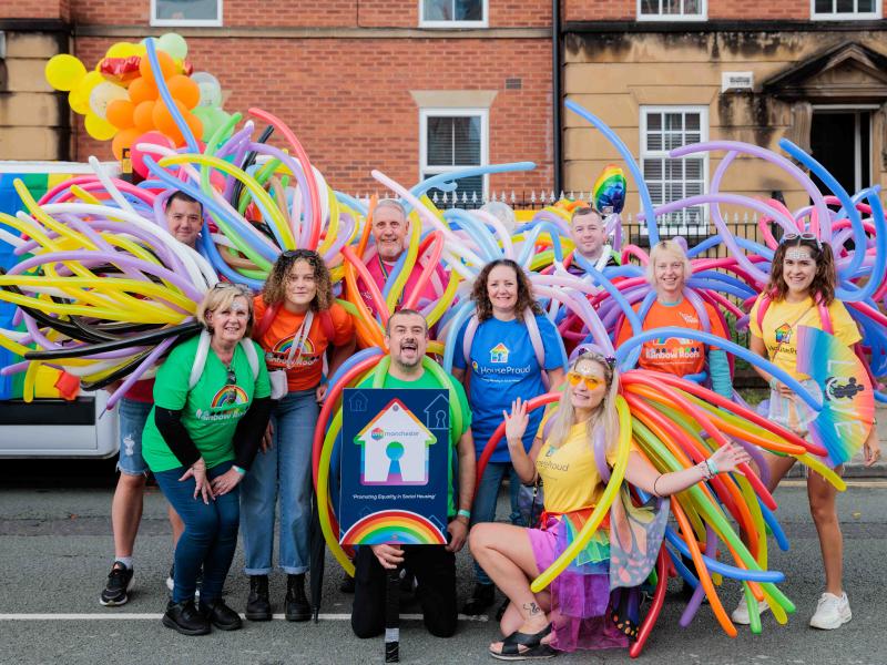 One Manchester colleagues ready to march in the Pride Parade