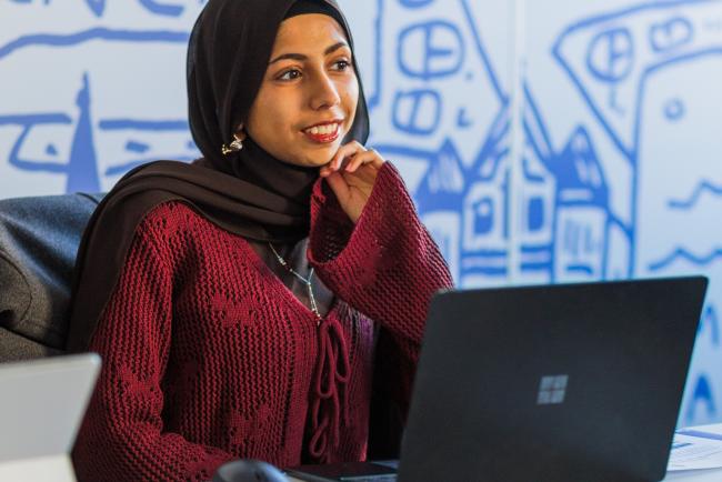 Colleague in meeting