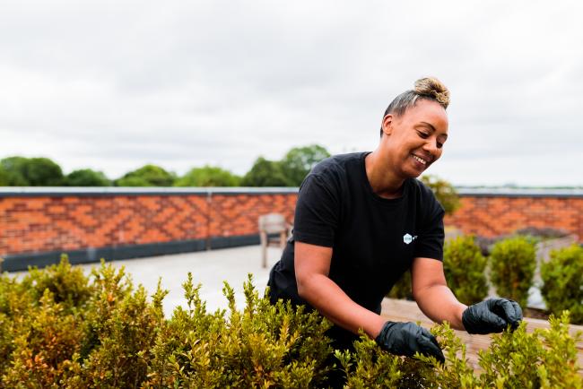 Woman doing gardening