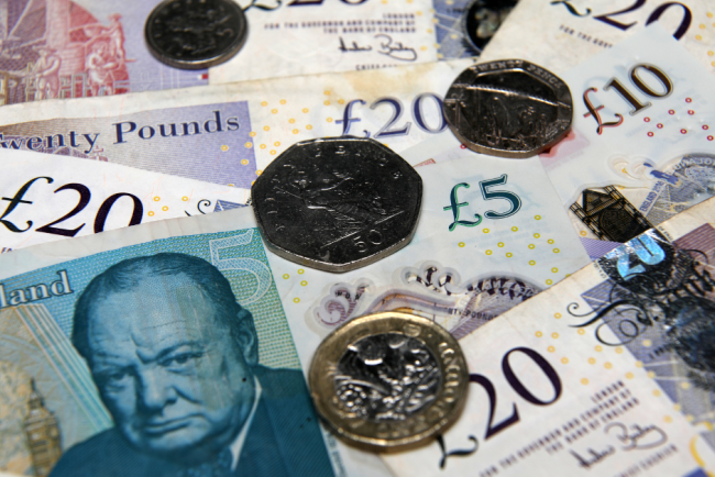 british pound notes and coins